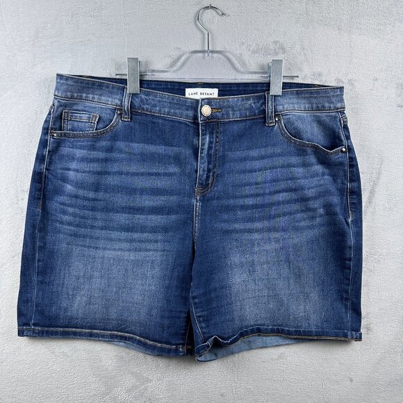 Lane Bryant Denim Jeans Shorts High Rise Stretch Women's Blue Size 16 - Picture 1 of 10